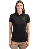 Oregon Ducks- Cutter & Buck Advantage Eco Tri-Blend Pique Womens Polo Black Front