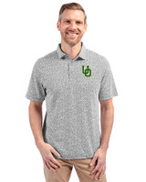 Oregon Ducks- Cutter & Buck Virtue Eco Pique Botanical Print Recycled Mens Polo Black Front