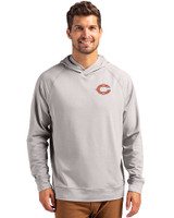 Chicago Bears - Cutter & Buck Adapt Recycled Soft Knit Stretch Mens Heathered Hooded Pullover Polished Heather Front