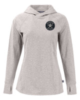 Houston Astro Mono Cutter & Buck Adapt Knit Recycled Womens Heathered Hooded Pullover POH_MANN_HG 1
