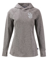 San Diego Padres Mono Cutter & Buck Adapt Knit Recycled Womens Heathered Hooded Pullover BLH_MANN_HG 1