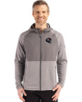 Houston Texans NFL Helmet Cutter & Buck Peshastin Fleece Recycled Mens Hybrid Jacket Elemental Grey Heather Front