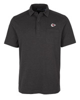 Kansas City Chiefs Cutter & Buck Advantage Tri-Blend Jersey Mens Pocket Polo Black Heather Mannequin