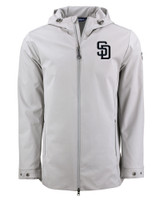 San Diego Padres Mono Cutter & Buck Camano Everyday Stretch Recycled Mens Water Resistant Jacket POL_MANN_HG 1