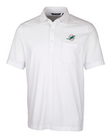 Miami Dolphins Cutter & Buck Advantage Tri-Blend Jersey Mens Pocket Polo White Mannequin