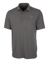 Tennessee Titans Cutter & Buck Advantage Tri-Blend Jersey Mens Pocket Polo Elemental Grey Heather Mannequin