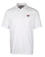 San Francisco 49ers Cutter & Buck Advantage Tri-Blend Jersey Mens Pocket Polo White Mannequin