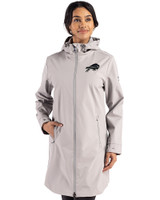 Buffalo Bills Mono Cutter & Buck Camano Everyday Stretch Recycled Womens Water Resistant Jacket POL_PRO_HG 