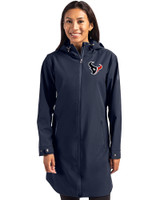 Houston Texans - Cutter & Buck Camano Everyday Stretch Recycled Womens Water Resistant Jacket Navy Blue Front