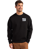 New York Giants Mono Cutter & Buck Roam Epic Versatility Recycled Crew Neck Mens Pullover Black Front