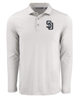 San Diego Padres Mono Cutter & Buck Coastline Epic Comfort Eco Recycled Mens Long Sleeve Polo CNC_MANN_HG 1