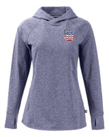 San Diego Padres Stars & Stripes Cutter & Buck Adapt Knit Recycled Womens Heathered Hooded Pullover NVH_MANN_HG 1