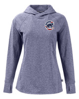 Chicago Cubs Stars & Stripes Cutter & Buck Adapt Knit Recycled Womens Heathered Hooded Pullover NVH_MANN_HG 1