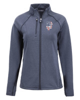 San Francisco Giants Stars & Stripes Cutter & Buck Peshastin Fleece Recycled Womens Full Zip Jacket NVH_MANN_HG 1