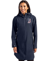 Boston Red Sox Stars & Stripes Cutter & Buck Camano Everyday Stretch Recycled Womens Water Resistant Jacket Navy Blue Front
