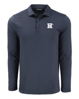 Houston Astros Stars & Stripes Cutter & Buck Coastline Epic Comfort Eco Recycled Mens Long Sleeve Polo NVBU_MANN_HG 1