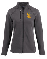San Diego Padres Cutter & Buck Peshastin Fleece Recycled Womens Full Zip Jacket BLH_MANN_HG 1