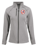 New York Yankees Cooperstown Cutter & Buck Peshastin Fleece Recycled Womens Full Zip Jacket EGH_MANN_HG 1