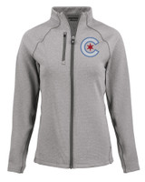 Chicago Cubs City Connect Cutter & Buck Peshastin Fleece Recycled Womens Full Zip Jacket EGH_MANN_HG 1