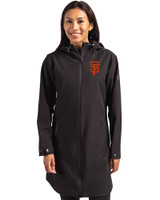 San Francisco Giants Cutter & Buck Camano Everyday Stretch Recycled Womens Water Resistant Jacket Black Front