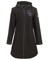 Colorado Rockies Cutter & Buck Camano Everyday Stretch Recycled Womens Water Resistant Jacket BL_MANN_HG 1