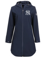 New York Yankees Cutter & Buck Camano Everyday Stretch Recycled Womens Water Resistant Jacket NVBU_MANN_HG 1