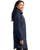 Minnesota Twins Cooperstown Cutter & Buck Camano Everyday Stretch Recycled Womens Water Resistant Jacket Navy Blue Side