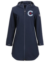 Chicago Cubs City Connect Cutter & Buck Camano Everyday Stretch Recycled Womens Water Resistant Jacket NVBU_MANN_HG 1
