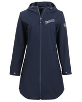 San Diego Padres Cooperstown Cutter & Buck Camano Everyday Stretch Recycled Womens Water Resistant Jacket NVBU_MANN_HG 1