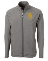 San Diego Padres Cutter & Buck Adapt Eco Knit Hybrid Recycled Mens Full Zip Jacket EG_MANN_HG 1