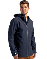 Minnesota Twins Cooperstown Cutter & Buck Camano Everyday Stretch Recycled Mens Water Resistant Jacket Navy Blue Side