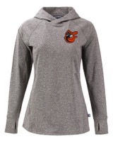Baltimore Orioles Cooperstown Cutter & Buck Adapt Knit Recycled Womens Heathered Hooded Pullover BLH_MANN_HG 1