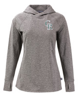 Colorado Rockies City Connect Cutter & Buck Adapt Knit Recycled Womens Heathered Hooded Pullover BLH_MANN_HG 1