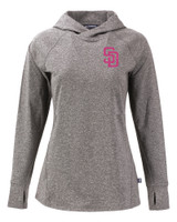 San Diego Padres City Connect Cutter & Buck Adapt Knit Recycled Womens Heathered Hooded Pullover BLH_MANN_HG 1
