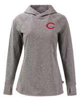 Cincinnati Reds Cutter & Buck Adapt Knit Recycled Womens Heathered Hooded Pullover BLH_MANN_HG 1