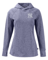 New York Yankees Cutter & Buck Adapt Knit Recycled Womens Heathered Hooded Pullover NVH_MANN_HG 1