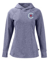 Chicago Cubs City Connect Cutter & Buck Adapt Knit Recycled Womens Heathered Hooded Pullover NVH_MANN_HG 1