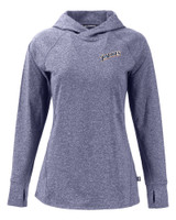 San Diego Padres Cooperstown Cutter & Buck Adapt Knit Recycled Womens Heathered Hooded Pullover NVH_MANN_HG 1