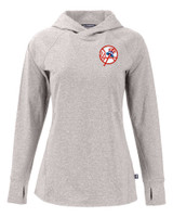 New York Yankees Cooperstown Cutter & Buck Adapt Knit Recycled Womens Heathered Hooded Pullover POH_MANN_HG 1
