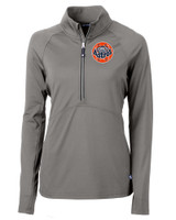 HoustonAstrosCooperstown- Cutter & Buck Adapt Eco Knit Stretch Recycled Womens Half Zip Pullover EG_MANN_HG 1