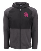 San Diego Padres City Connect Cutter & Buck Peshastin Fleece Recycled Mens Hybrid Jacket BLH_MANN_HG 1