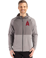 Los Angeles Angels City Connect Cutter & Buck Peshastin Fleece Recycled Mens Hybrid Jacket Elemental Grey Heather Front