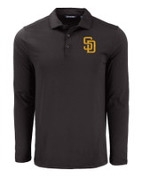 San Diego Padres Cutter & Buck Coastline Epic Comfort Eco Recycled Mens Long Sleeve Polo BL_MANN_HG 1
