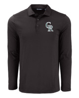 Colorado Rockies City Connect Cutter & Buck Coastline Epic Comfort Eco Recycled Mens Long Sleeve Polo BL_MANN_HG 1
