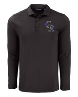 Colorado Rockies Cutter & Buck Coastline Epic Comfort Eco Recycled Mens Long Sleeve Polo BL_MANN_HG 1