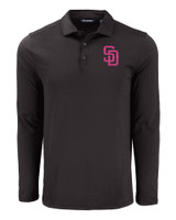 San Diego Padres City Connect Cutter & Buck Coastline Epic Comfort Eco Recycled Mens Long Sleeve Polo BL_MANN_HG 1