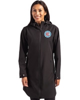 Chicago Fire FC Cutter & Buck Camano Recycled Everyday Stretch Water Resistant Womens Full Zip Jacket Black Front