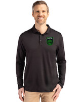 Austin FC - Cutter & Buck Coastline Epic Comfort Recycled Mens Long Sleeve Polo Black Front