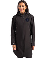 NY Mets City Connect Cutter & Buck Camano Everyday Stretch Recycled Womens Water Resistant Jacket Black Front