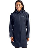 Detroit Tigers City Connect Cutter & Buck Camano Everyday Stretch Recycled Womens Water Resistant Jacket Navy Blue Front